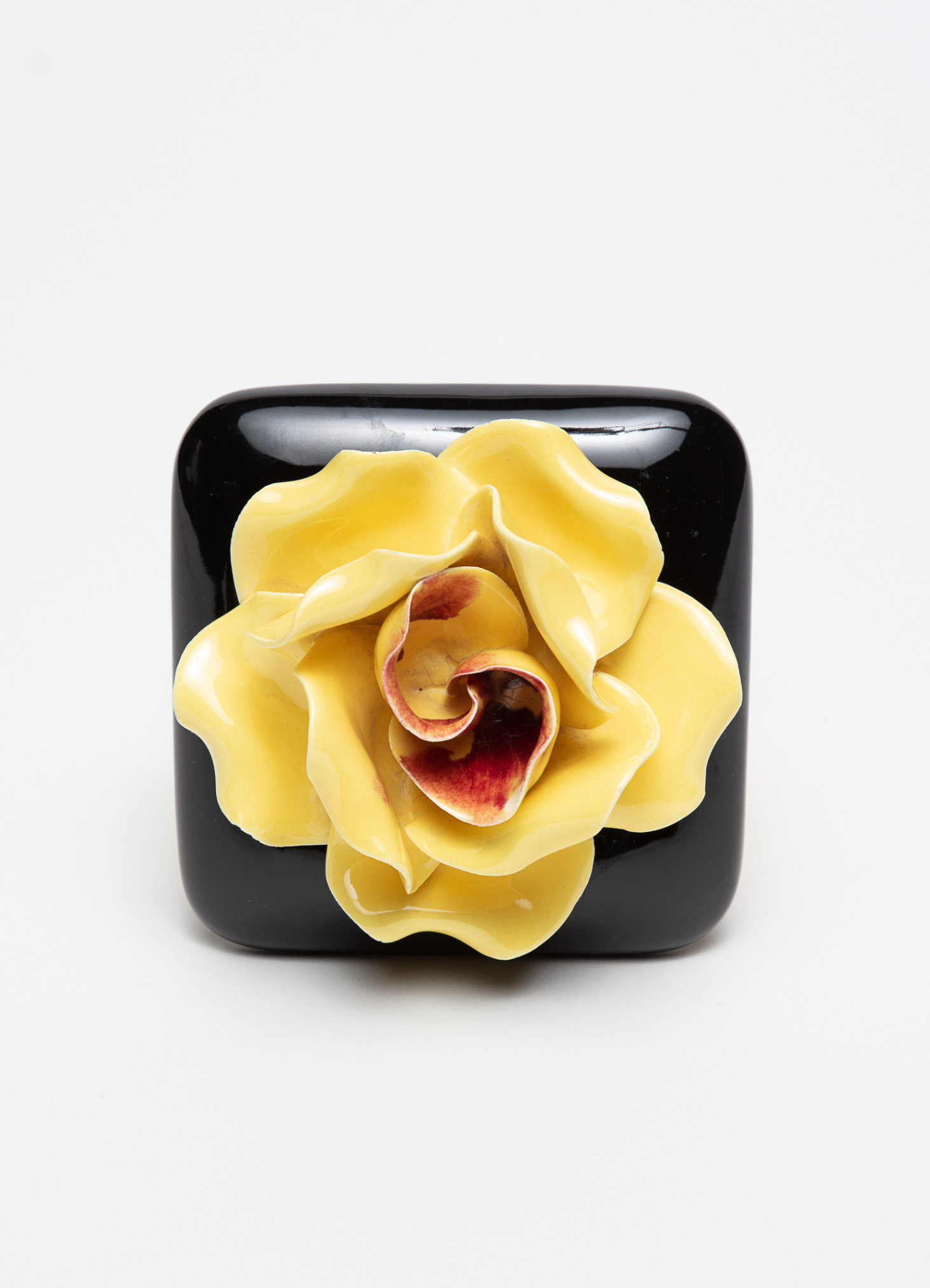 Vintage Ceramic Rose Trinket Box